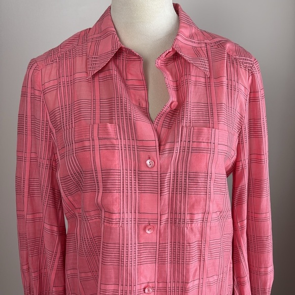 Trina Turk womens Aisling Silk-Blend Mini Dress Long Sleeve Shirtdress Size S - Picture 5 of 14